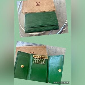 🍀🌴Louis Vuitton Vintage Green Epi 6 Ring Key Holder🍀🌴
